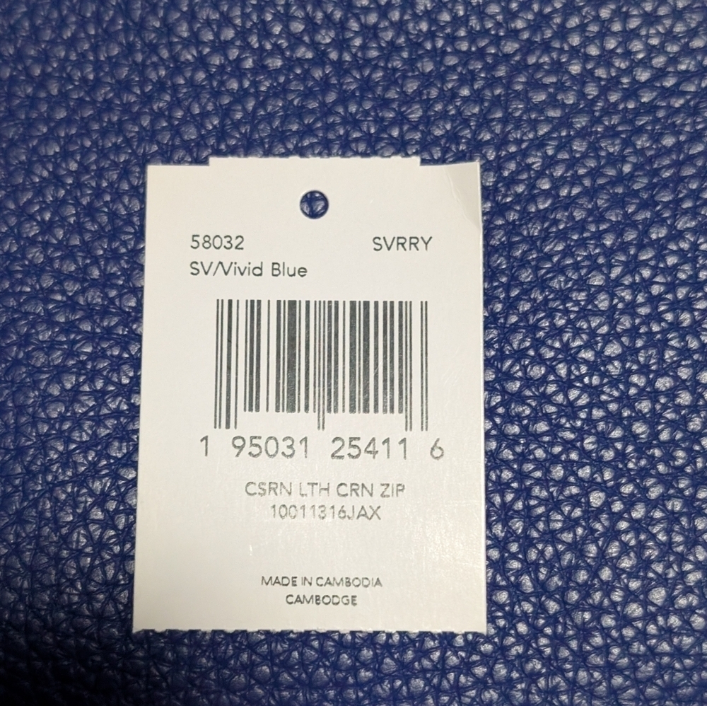 Coach Corner Zip Horse & Carriage Embossed Wristlet - Vivid Blue - NWT - Picture 3 of 6